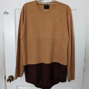 Two-Tone Tan and Brown Men's Shirt